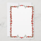 Zoete bessen aardbeien eerste verjaardag uitnodigi kaart (Achterkant)