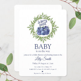Zoete bessen Baby shower Uitnodigingsbosbessen Kaart