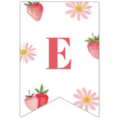 Zoete bessen Eerste Verjaardag Pastel Roze Rode Bl Vlaggetjes (Tweede vlag)