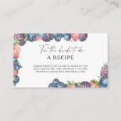 Zoete bessen - Recept voor de bruid om te zijn Informatiekaartje (Voorkant)