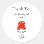 Zoete Bessen Stickers Kinderverjaardagsfeestje (Voorkant)