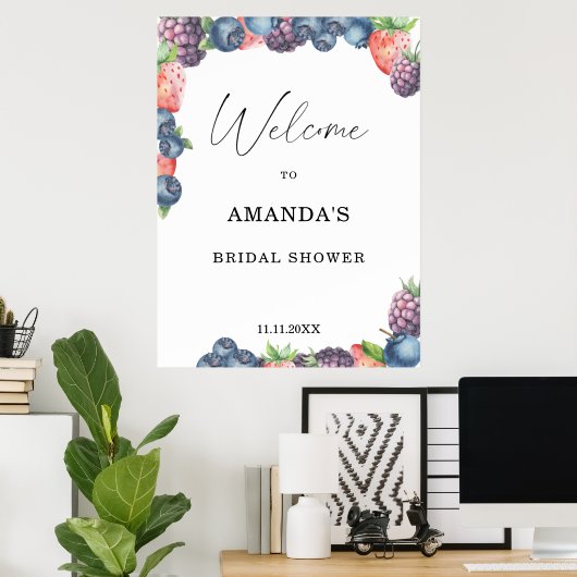 Zoete bessen - vrijgezellenfeest welkomstbord poster (Thuiskantoor)