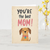 Zoete Beste Moeder Hond Kunstkaart Kaart (Gele Bloem)