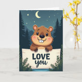 Zoete Bever Liefde Kaart (Gele Bloem)