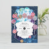 Zoete bewerkbare Candyland verjaardag Kaart (Staand voorkant)