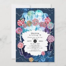 Zoete bewerkbare Candyland verjaardag