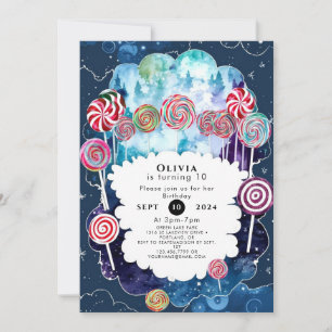 Zoete bewerkbare Candyland verjaardag Kaart