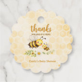 Zoete Bij Baby Shower Bedankjes Labels (Achterkant)