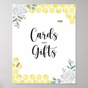 Zoete Bij kaarten en cadeaus baby shower Poster