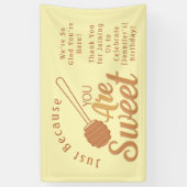 Zoete Bij Verjaardag Bord Rustieke Feest Banner (Verticaal)