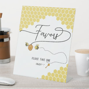 Zoete Bijen Honingraat Baby Shower Favorieten Reclamebord Met Voetstuk