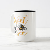 zoete bijen woord kunst toevoegen monogram tweekleurige koffiemok (Voorkant links)