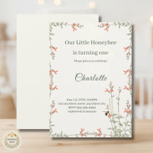 Zoete Bijenbloem Meisjes Eerste Verjaardag