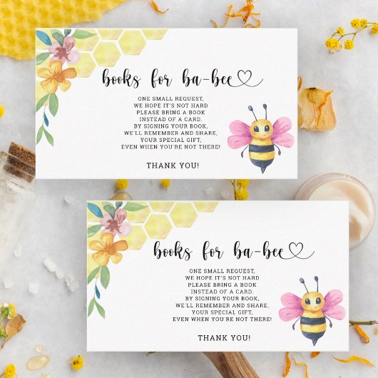 Zoete bijenboeken voor baby-kaartje informatiekaartje
