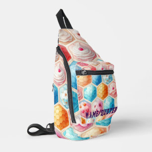 Zoete Bijenkorf Dessert Naadloos Ontwerp Sling Bag