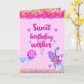 Zoete Birthday Wishes Kaart (Gele Bloem)