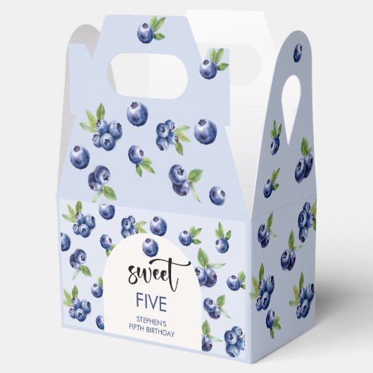 Zoete blauwe bessen kinderen verjaardag bedankdoosjes (Geopend)