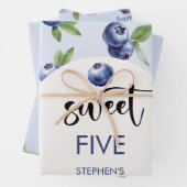 Zoete blauwe bessen kinderen verjaardag inpakpapier vel (In situ)