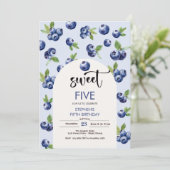 Zoete blauwe bessen kinderen verjaardag kaart (Staand voorkant)