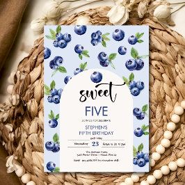 Zoete blauwe bessen kinderen verjaardag kaart