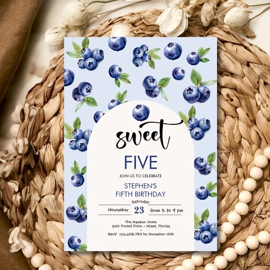 Zoete blauwe bessen kinderen verjaardag kaart