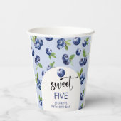 Zoete blauwe bessen kinderen verjaardag papieren bekers (Achterkant)