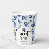 Zoete blauwe bessen kinderen verjaardag papieren bekers (Voorkant)