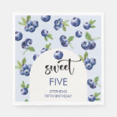 Zoete blauwe bessen kinderen verjaardag servet (Voorkant)