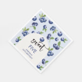 Zoete blauwe bessen kinderen verjaardag servet (Hoek)