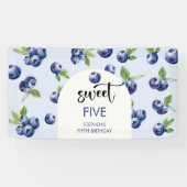 Zoete blauwe bessen kinderen verjaardag spandoek (Horizontaal)