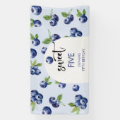 Zoete blauwe bessen kinderen verjaardag spandoek (Verticaal)