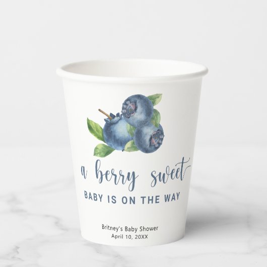 Zoete blauwe bessen papieren bekers (Voorkant)