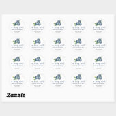 Zoete blauwe bessen ronde sticker (Vel)