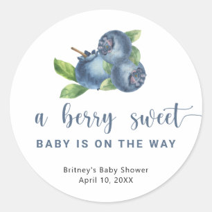 Zoete blauwe bessen ronde sticker