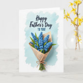 Zoete Blauwe Bloem Vaderdag Kaart (Gele Bloem)