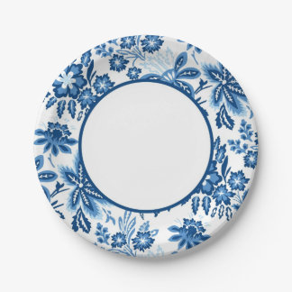 Zoete Blauwe Bloemen Papieren Bordje