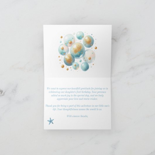 Zoete blauwe dolfijnen onder het Zee Bedankkaart (Binnen)