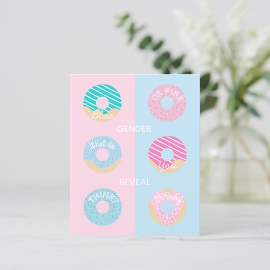 Zoete blauwe en roze donuts baby gender onthullen (Staand voorkant)