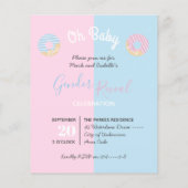 Zoete blauwe en roze donuts baby gender onthullen (Achterkant)