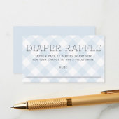 Zoete Blauwe Gingham Jongens Luierspel Baby Shower Informatiekaartje