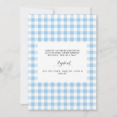 Zoete blauwe Gingham Zonnebloem Baby Shower Kaart (Achterkant)