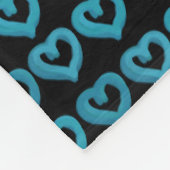 Zoete Blauwe Harten op Aangepaste Kleur Fleece Deken (Hoek)