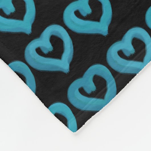 Zoete Blauwe Harten op Aangepaste Kleur Fleece Deken (Hoek)