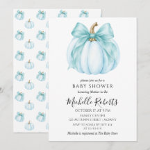 Zoete Blauwe Kleine Pompoen Baby Shower