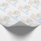 Zoete Blauwe Lam Babyborrel Cadeaupapier (Hoek)