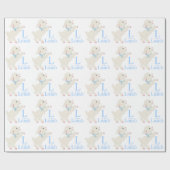 Zoete Blauwe Lam Babyborrel Cadeaupapier (Vlak)