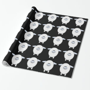 Zoete Blauwe Schaap Babyshower Inpakpapier