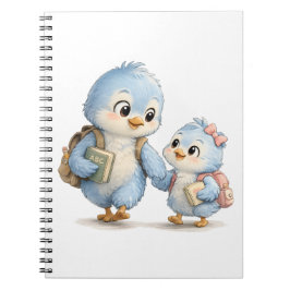 Zoete Blauwe Vogel Broers en Zusters Spiraal Noteb Notitieboek