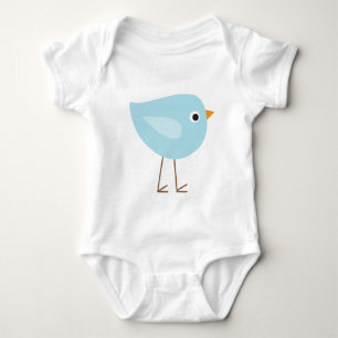 Zoete blauwe vogel romper