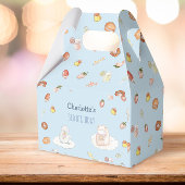 Zoete blauwe waterverf desserts kids birthday bedankdoosjes